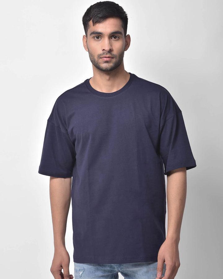 Dropshoulder Tee - Navy Blue - YK Clothing