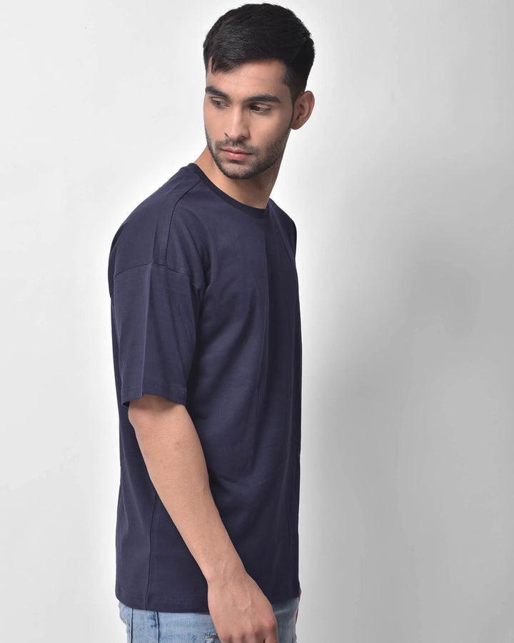 Dropshoulder Tee - Navy Blue - YK Clothing