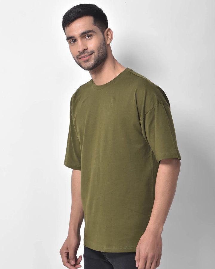 Dropshoulder Tee - Olive Green - YK Clothing