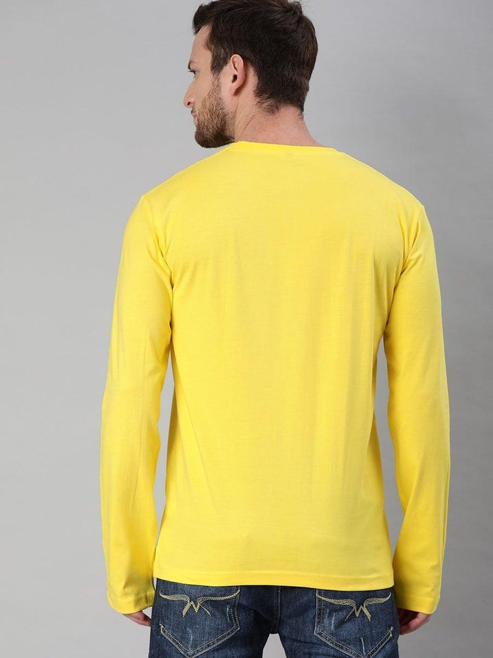 FULL SLEEVES ROUND NECK T-SHIRT - Yellow - YK Clothing