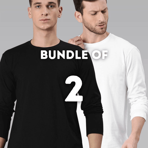 Bundle Of 2 Full Sleeves T Shirt Round Neck - YK Clothing