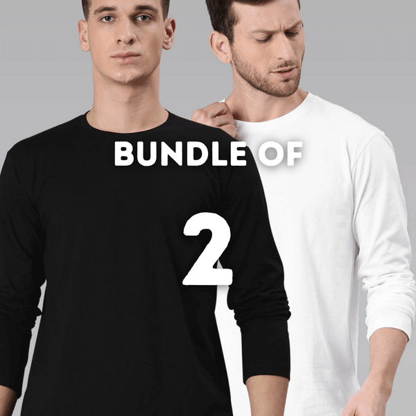 Bundle Of 2 Full Sleeves T Shirt Round Neck - YK Clothing