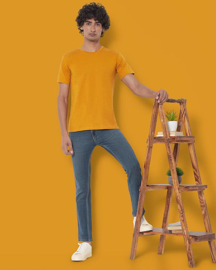 SHORT SLEEVE T SHIRT - Mustard - YK Clothing