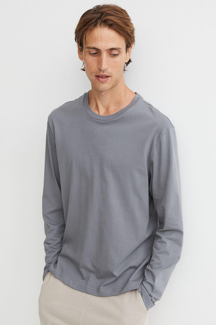Full Sleeves T-shirt Steel Gray - YK Clothing