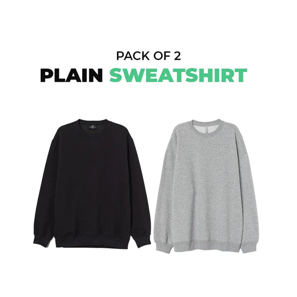 Bundle of 2 Plain Sweatshirts - YK Clothing
