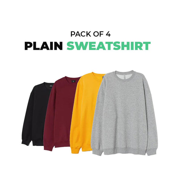 Bundle of 4 Plain Sweatshirts - YK Clothing