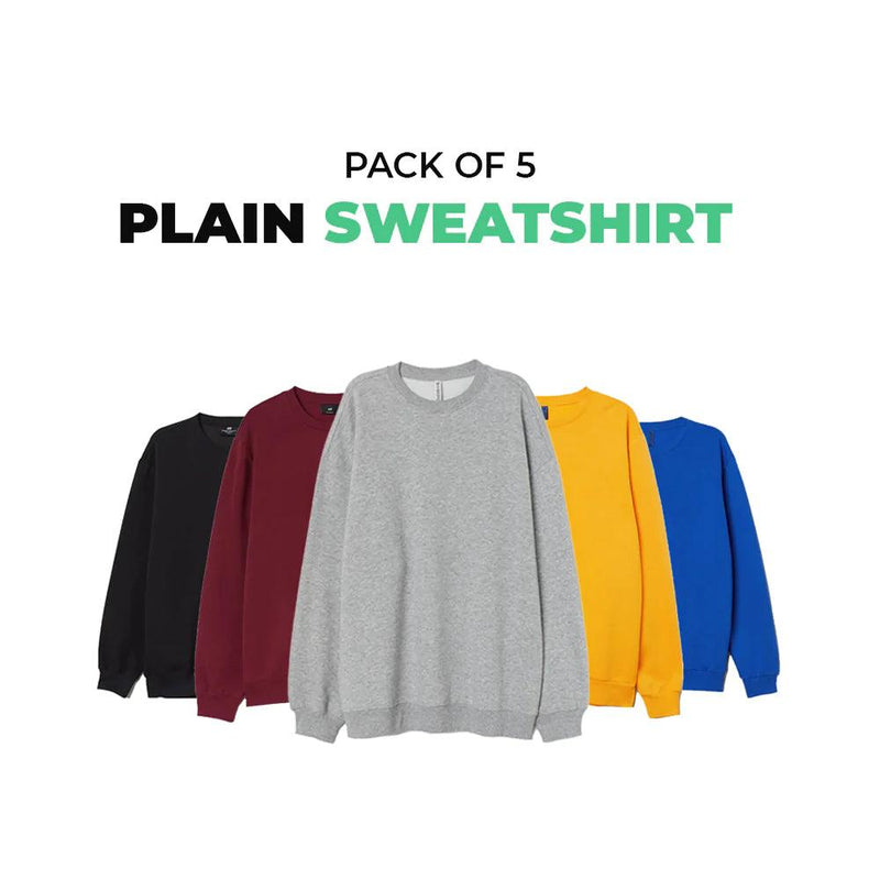 Bundle of 5 Plain Sweatshirts - YK Clothing